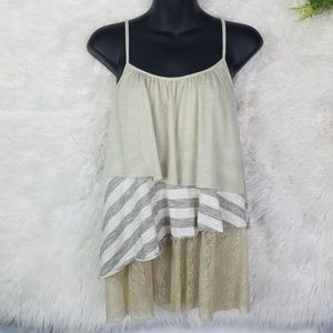 C'isa Tiered Spaghetti Strap Top